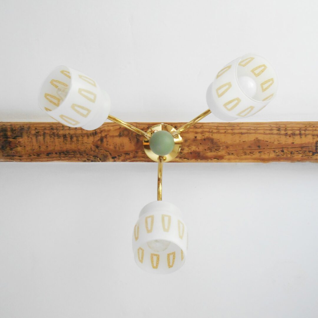 Mid century brass chandelier by Fiona Bradshaw Designs