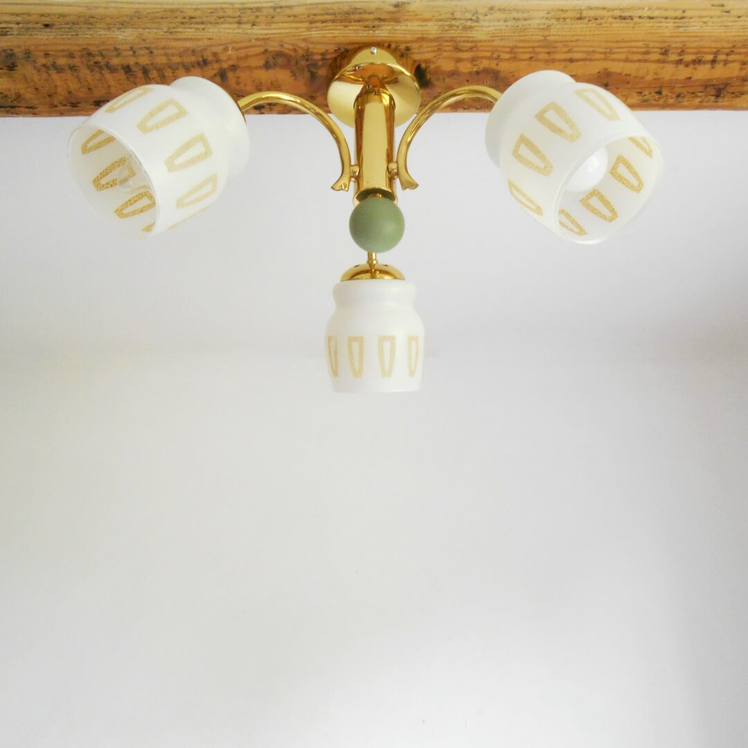 Mid century brass chandelier by Fiona Bradshaw Designs