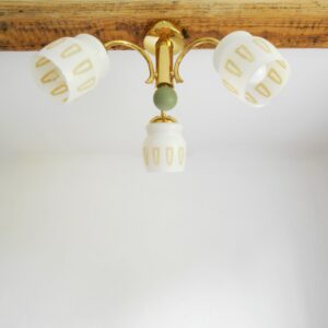 Mid century brass chandelier by Fiona Bradshaw Designs
