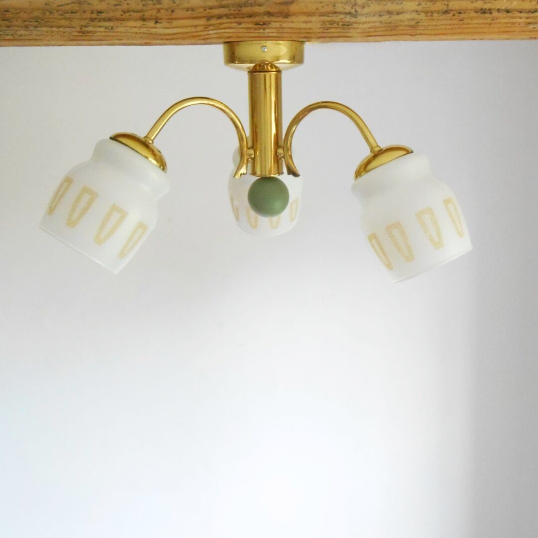 Mid century brass chandelier by Fiona Bradshaw Designs