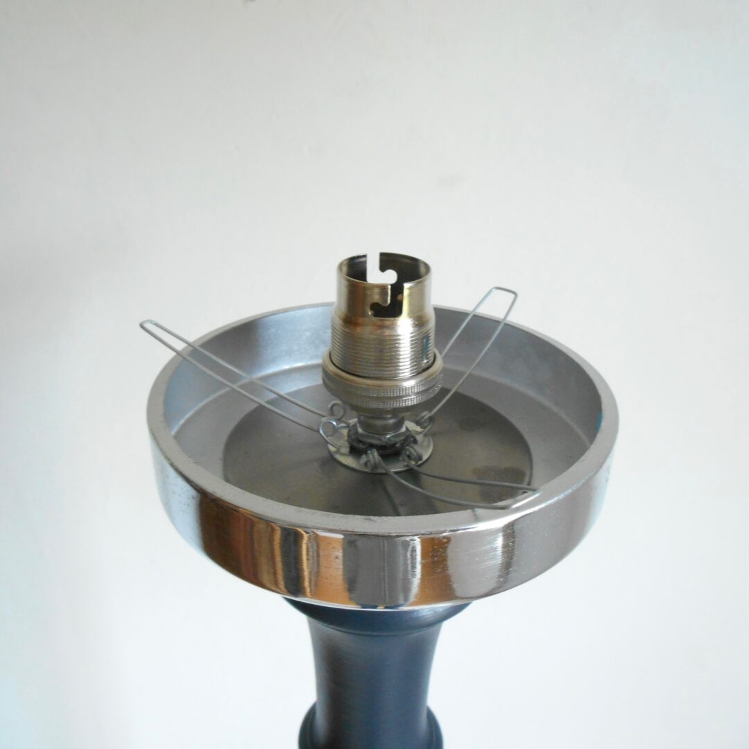 A navy Art Deco floor lamp by Fiona Bradshaw Designs
