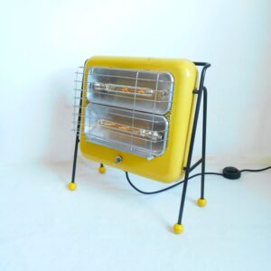 A mid century heater converted into a floor lamp by Fiona Bradshaw Designs