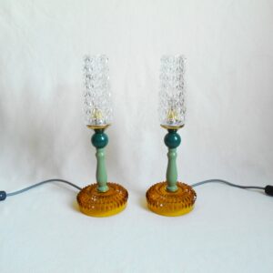 A pair of mid century table lamps by Fiona Bradshaw Designs