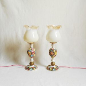 A pair of Capodimonte table lamps by Fiona Bradshaw Designs