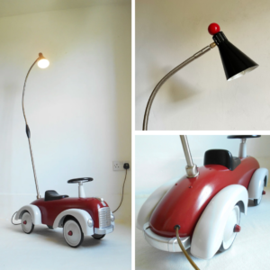 Vintage vehicle floor lamp by Fiona Bradshaw Designs