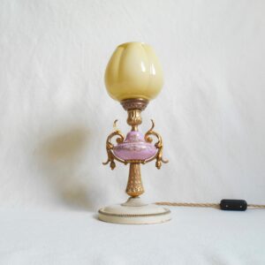 Bespoke pink and gold table lamp by Fiona Bradshaw Designs