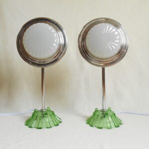 A pair of unique Art Deco table lamps by Fiona Bradshaw Designs